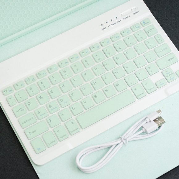 Mint Green 10.5 Tablet Case for Samsung Galaxy A8 with Keyboard - Picture 2 of 4